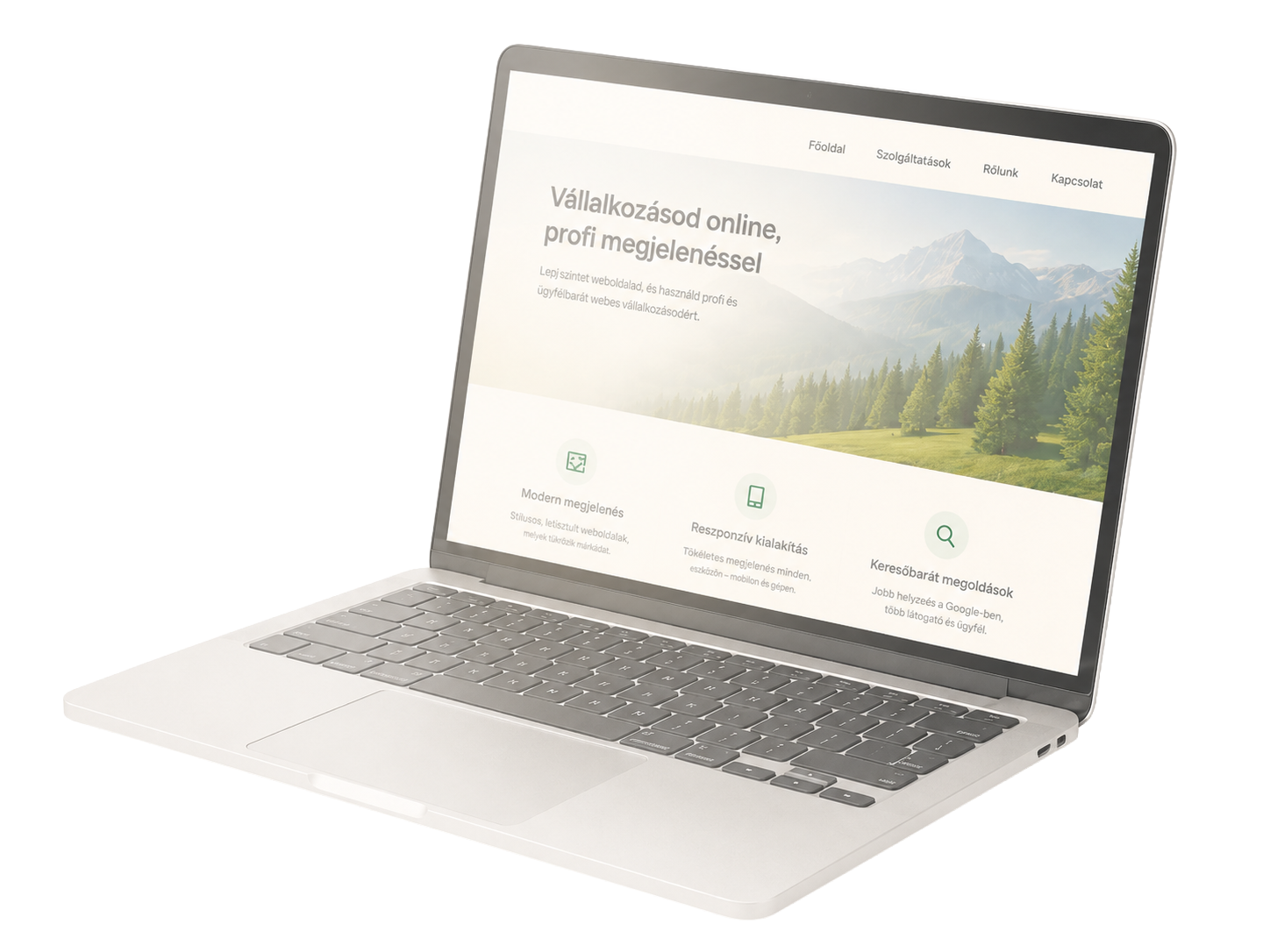 Weboldal laptopon